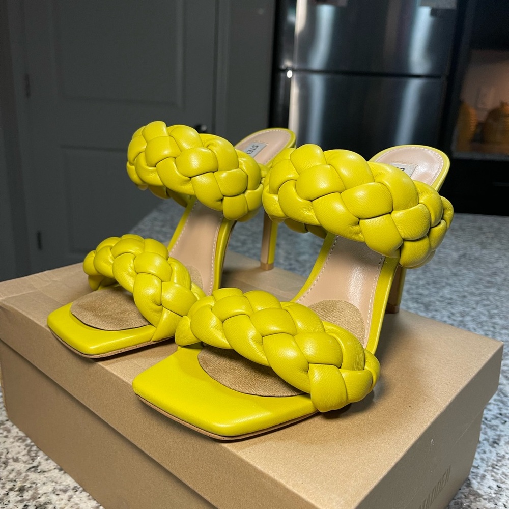 Steve Madden Yellow Braided Heels